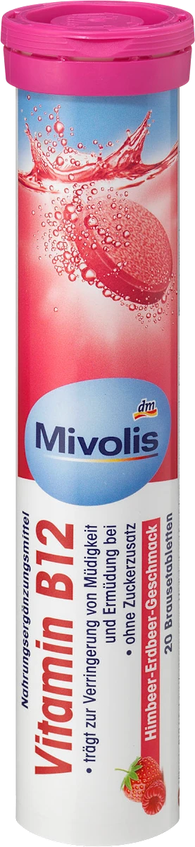 Шипучі таблетки-вітаміни Mivolis Vitamin B12, 20 шт.
