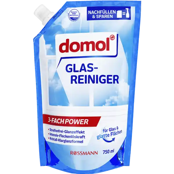 Засіб для очищення скла, Domol Glasreiniger, запаска, 750 мл
