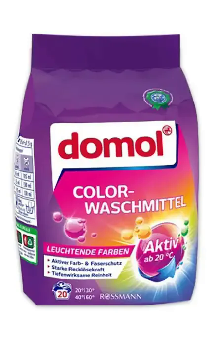 Пральний порошок для кольорових речей, Domol Colorwaschmittel, 20 прань, 1.35 кг.