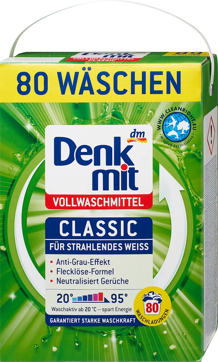 Стиральный порошок для светлой и белой одежды Denkmit Vollwaschmittel 5,25 кг (80 стирок)