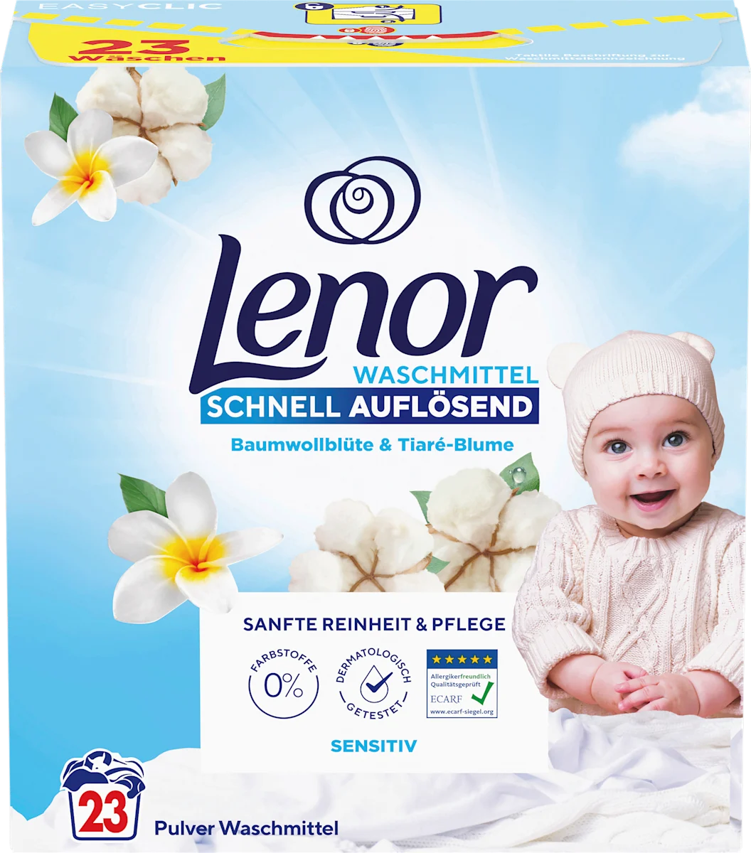Пральний порошок, Lenor Для чутливої шкіри 23 прання, 1,265 кг.
