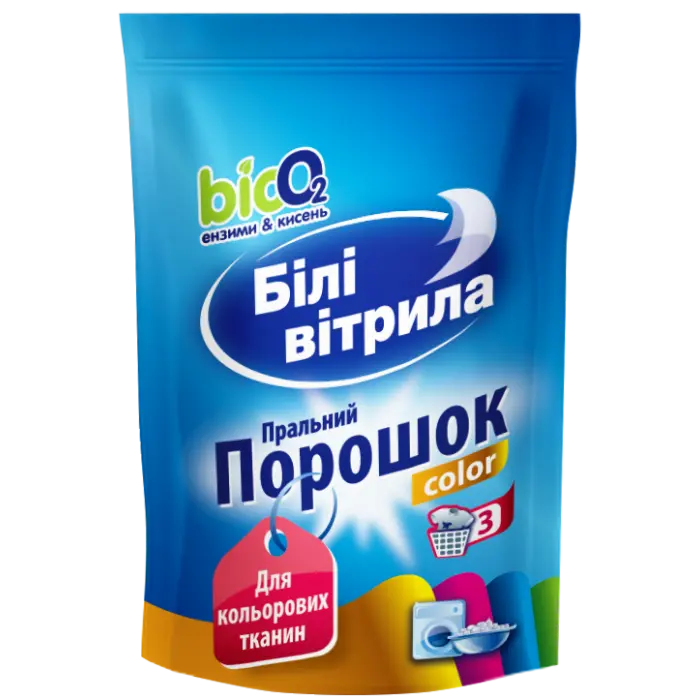 Пральний порошок Білі Вітрила Color для машинного та ручного прання, 400 г