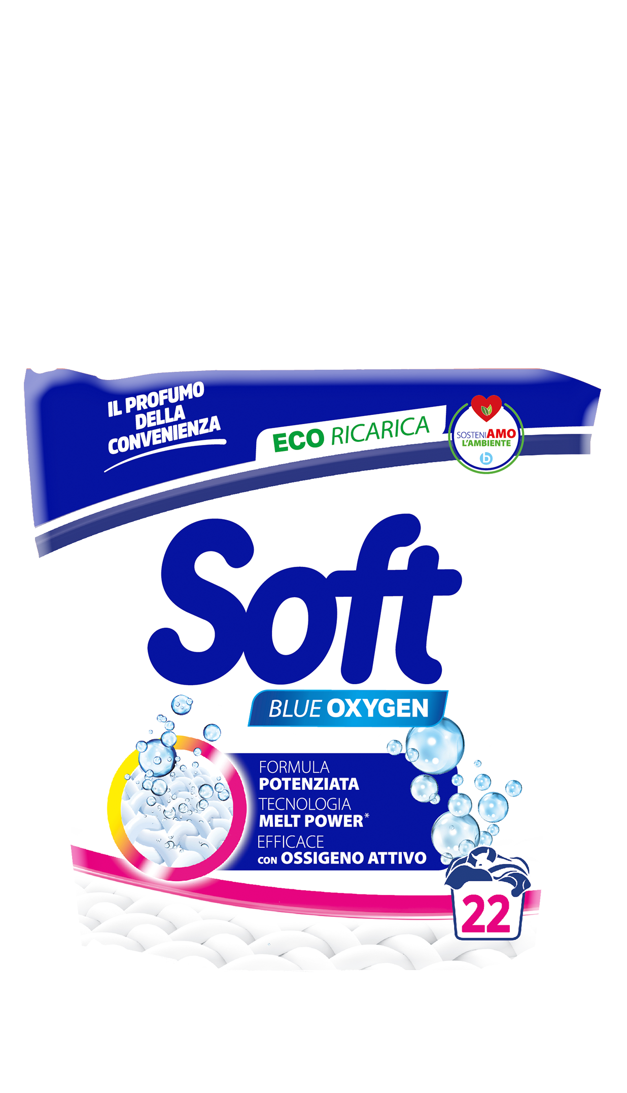 Пральний порошок з киснем Soft Blue Oxygen 22 прання, 1.1кг