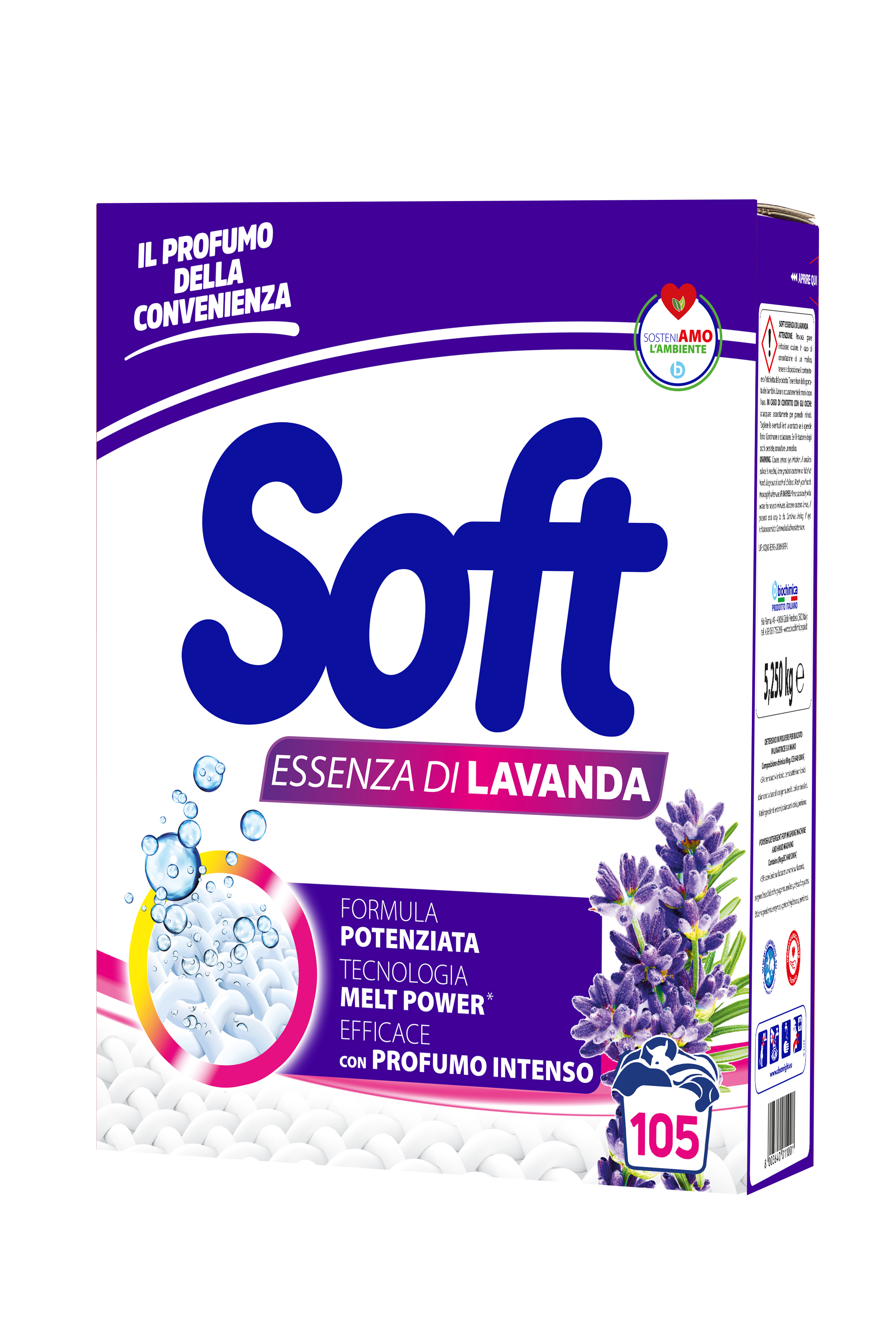 Пральний порошок Soft з ароматом лаванди 105 прань, 5.25кг