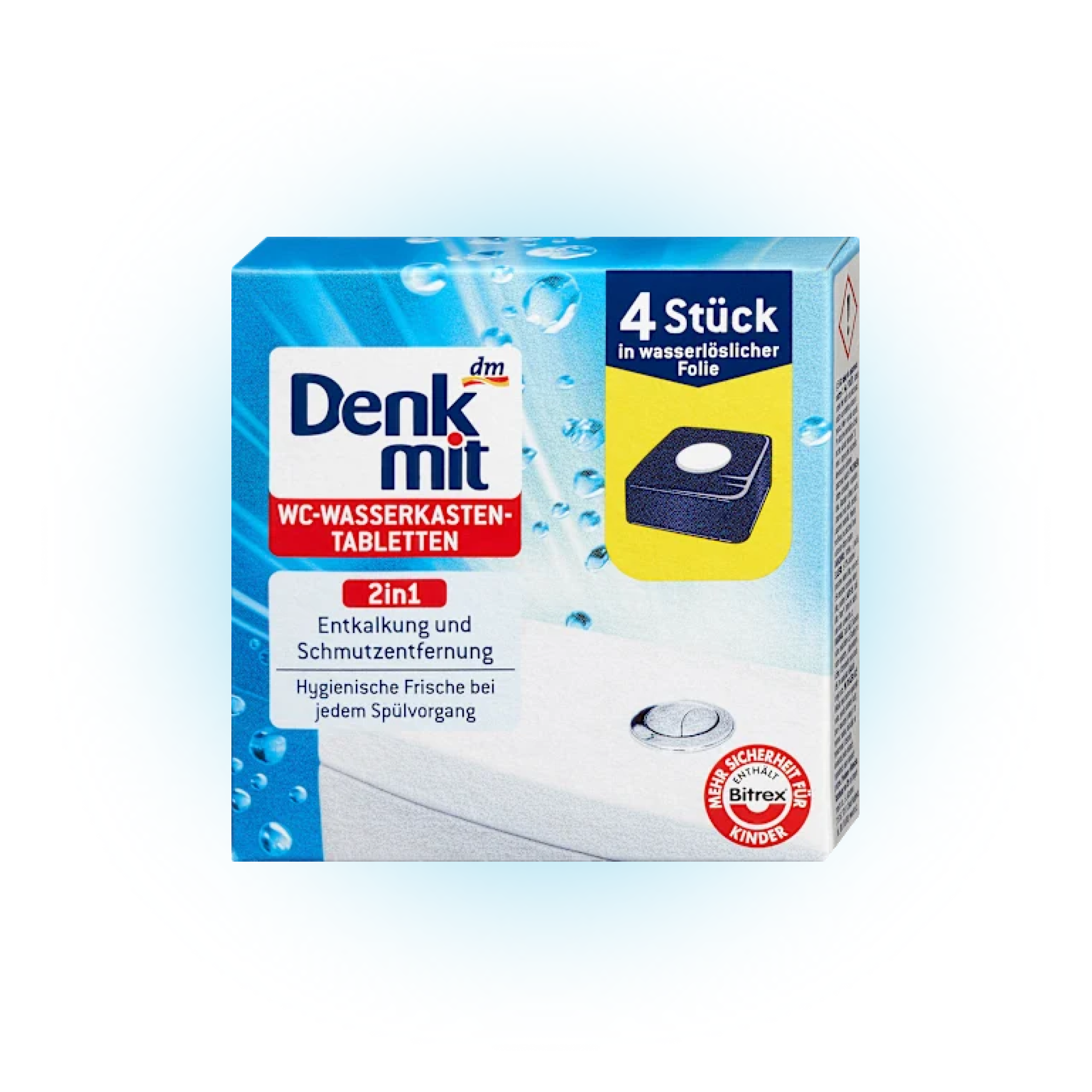 Таблетки для бачка унитаза Denkmit WC Wasserkasten Tabletten 2 в 1, 4 шт.