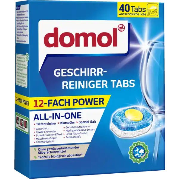 Таблетки для посудомоечной машины, Domol 12-fach Power 40 шт.