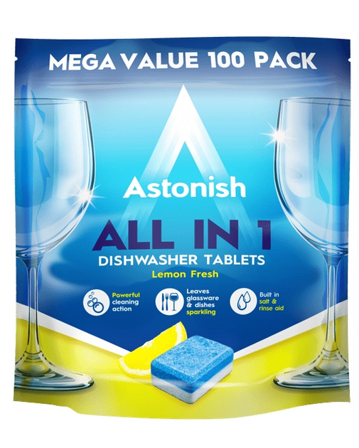 Таблетки для посудомийних машин Astonish All in 1 Dishwasher Tablets Lemon Fresh, 100 шт