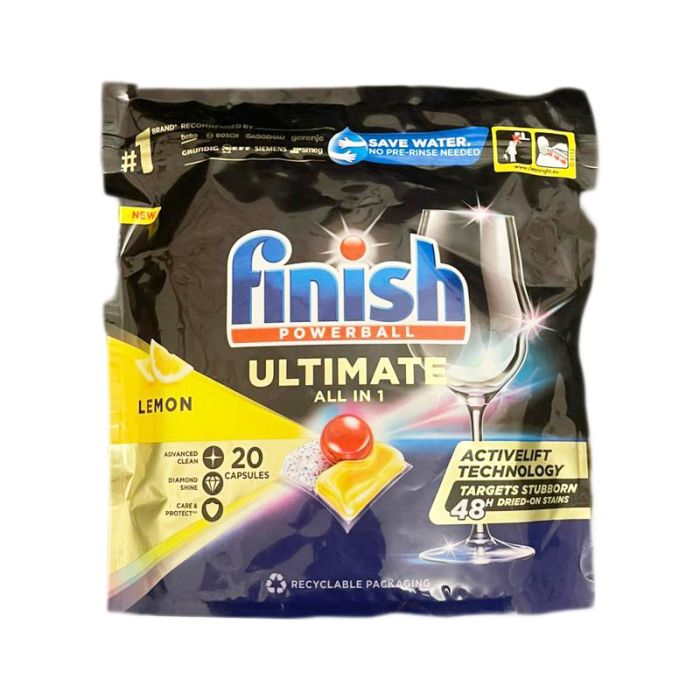 Таблетки для посудомийних машин Finish Ultimate All in 1 з лимоном, 20 шт.