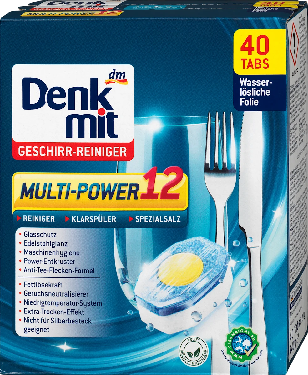 Таблетки для посудомойки Denkmit Multi-Power 12, 40 шт.