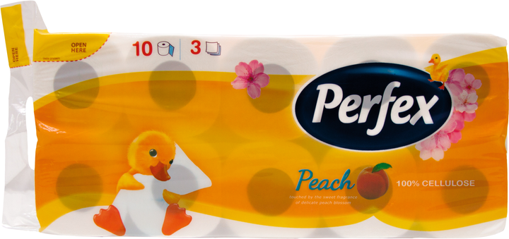 Туалетний папір Perfex Персик, 3-шаровий, 10 рулонів