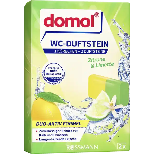 Туалетный блок подвесной, Domol WC-Duftstein Лимон и Лайм, 2 шт.