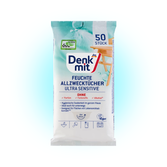 Вологі серветки універсальні Ultra Sensitiv Denkmit, 50 шт.