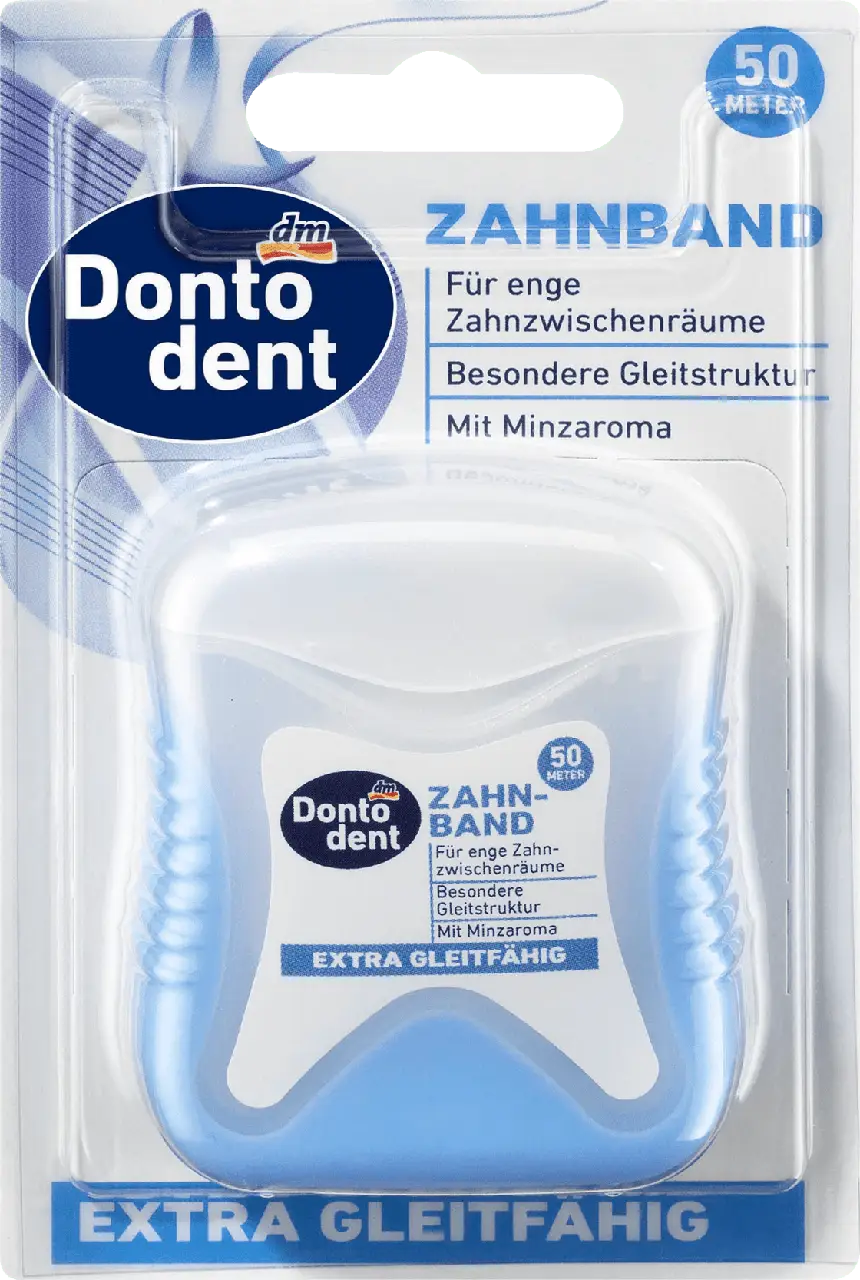 Зубная нить с ароматом мяты Dontodent Extra Gleitfähig, 100 м